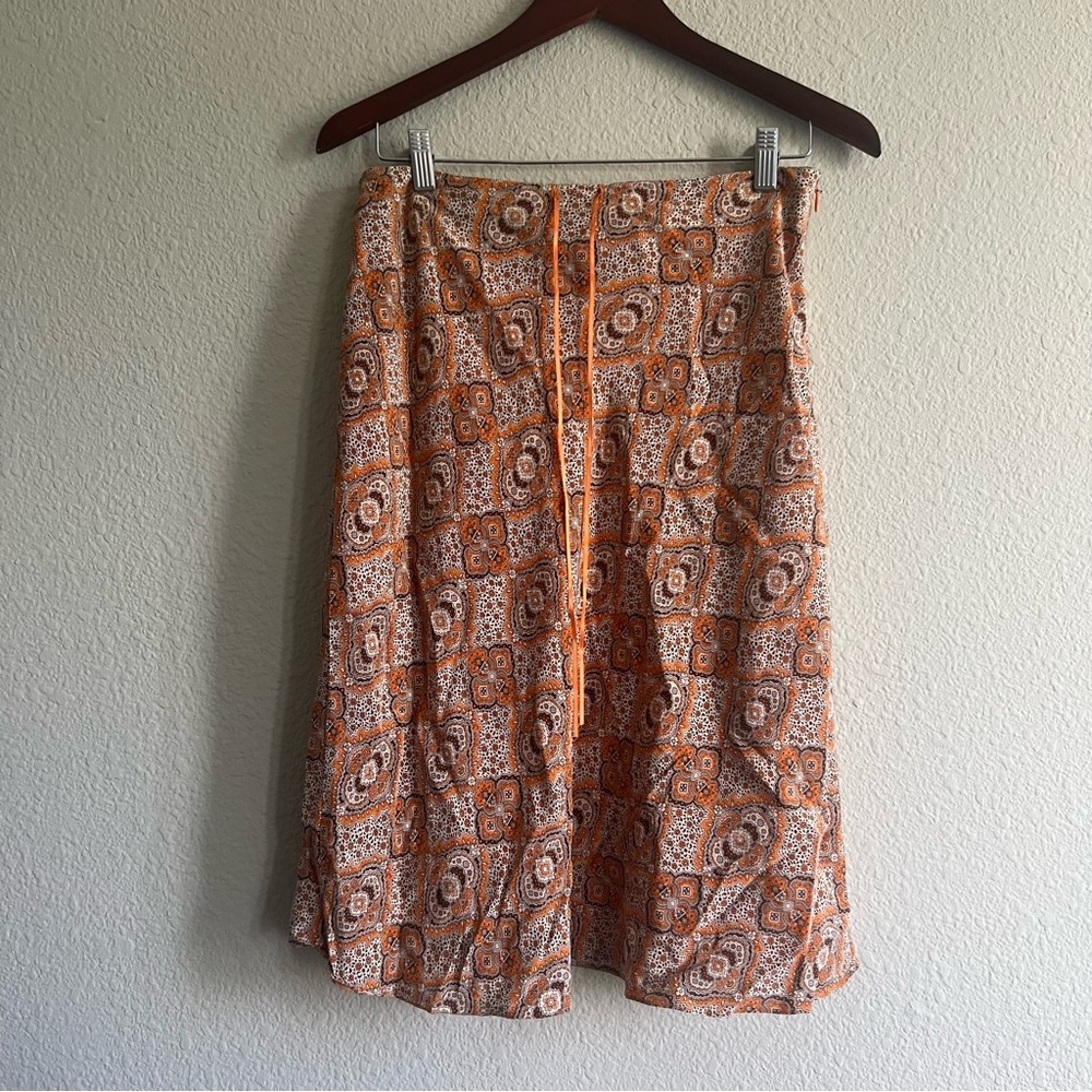 Ann Taylor Orange Patterned Women's Skirt